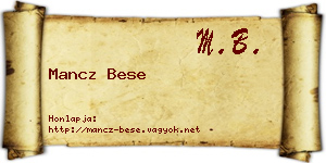 Mancz Bese névjegykártya